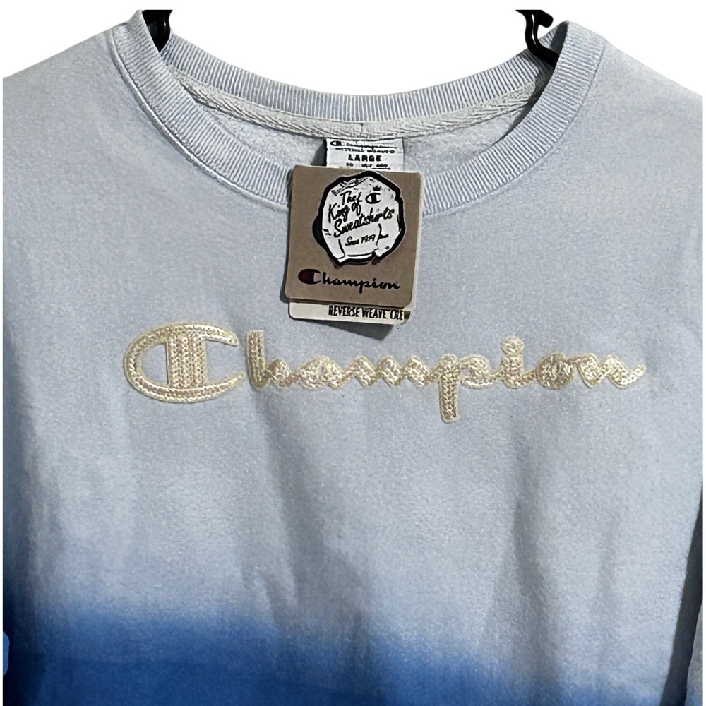 Champion Reverse Weave Heavyweight Sweatshirt Blues Pullover‎ Women's Large NWT - Picture 2 of 9